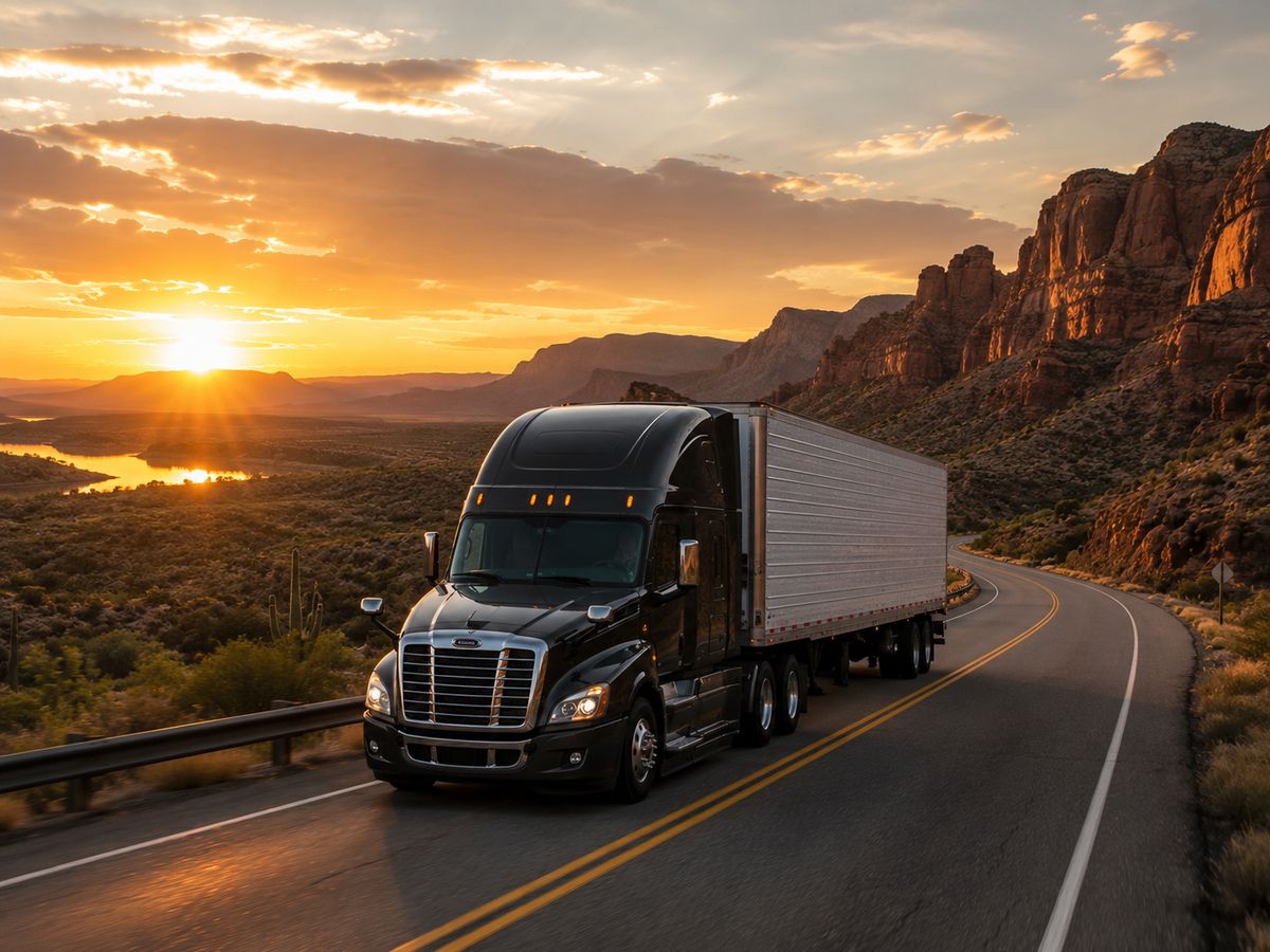 Semi truck on the open highway